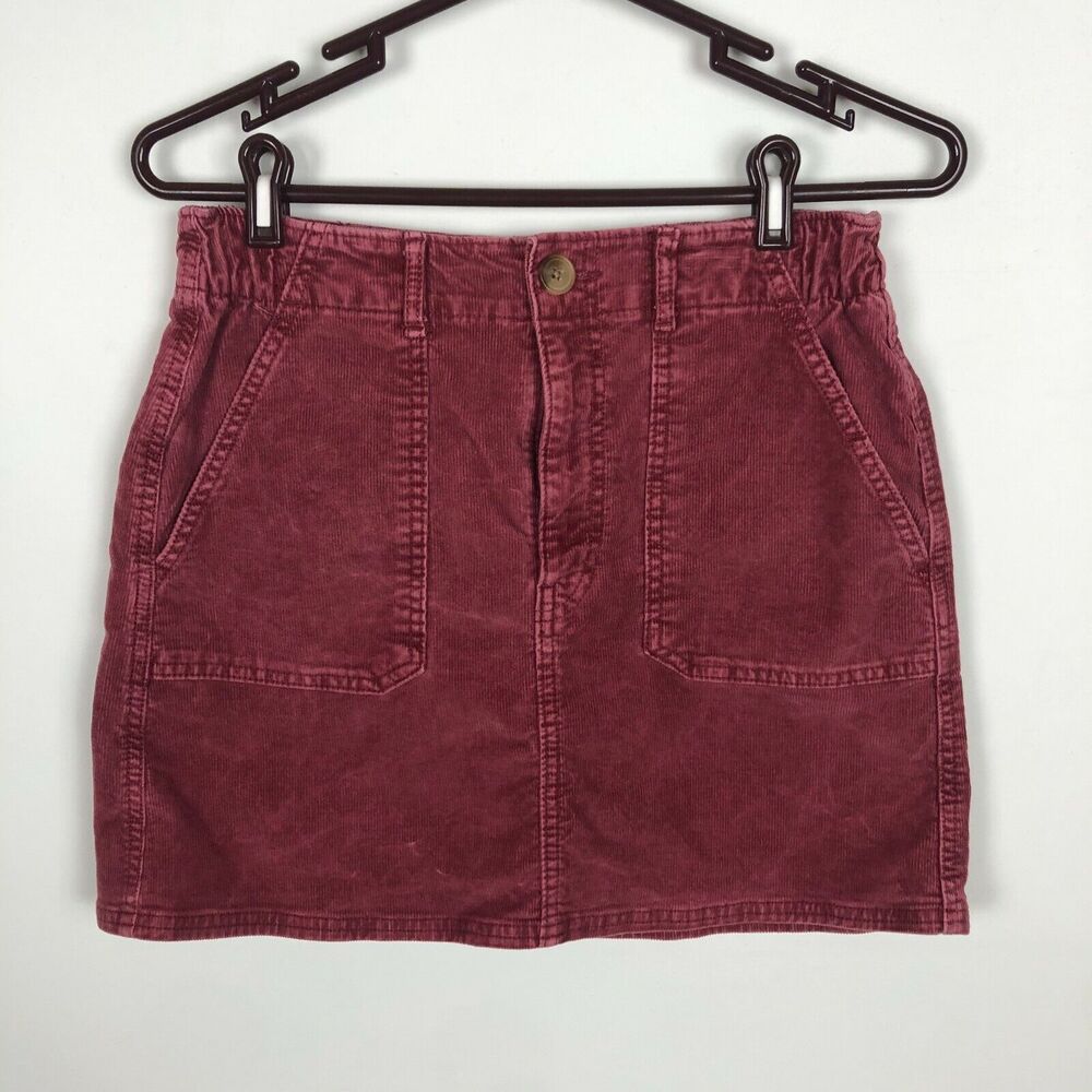 American Eagle Super Stretch Red Corduroy Mini Skirt Women's Size 6